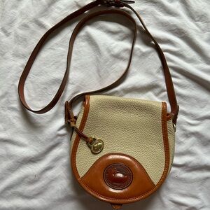 Dooney & Bourke Cream and Brown Leather Crossbody Bag